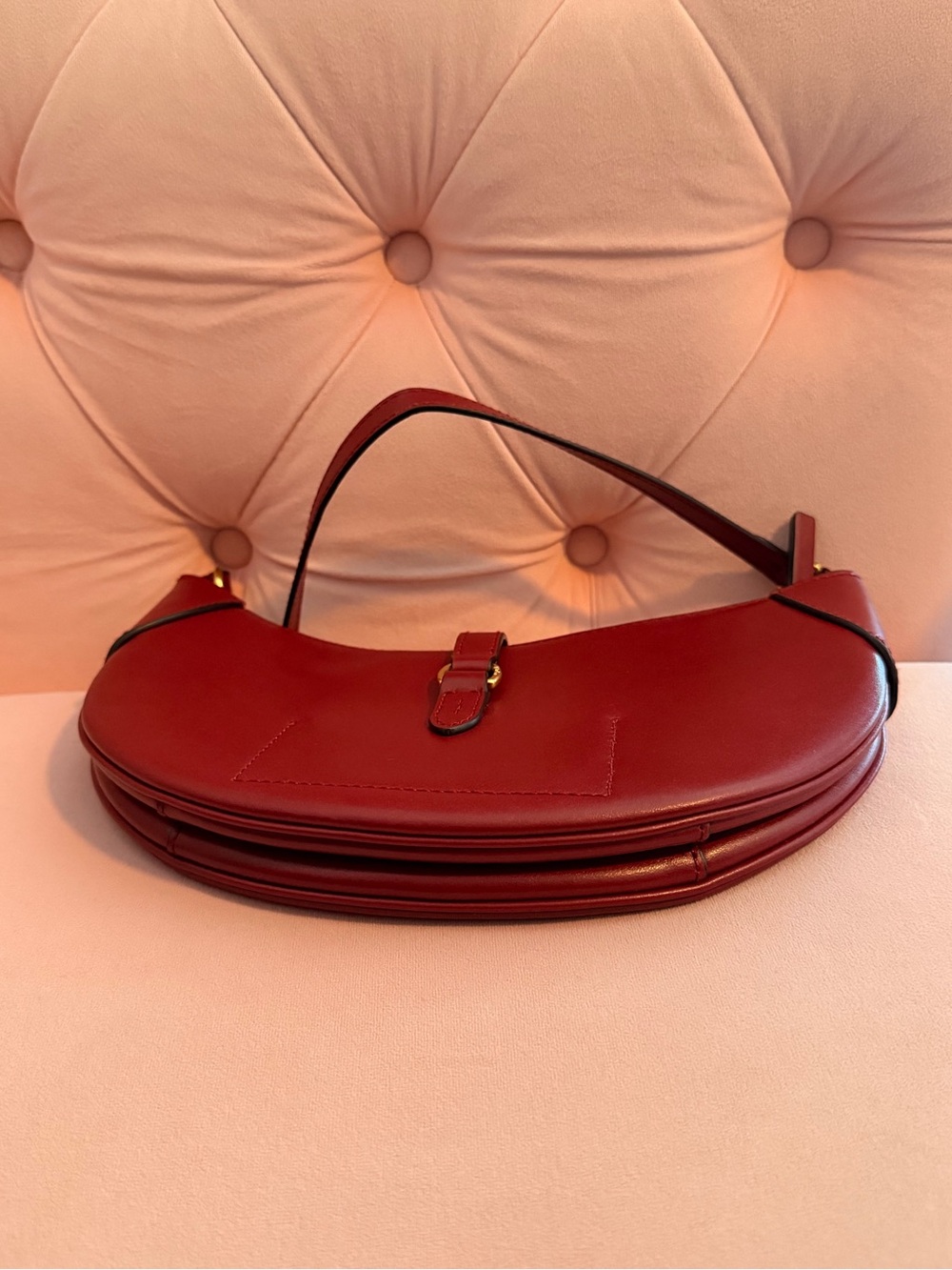 Ralph Lauren Polo ID Calfskin Mini Shoulder Bag Chianti Red NEW - Picture 7 of 9